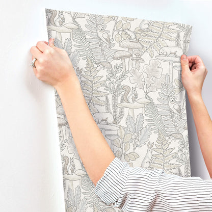 Chesapeake Oak & Moss Holt Wallpaper - Neutral