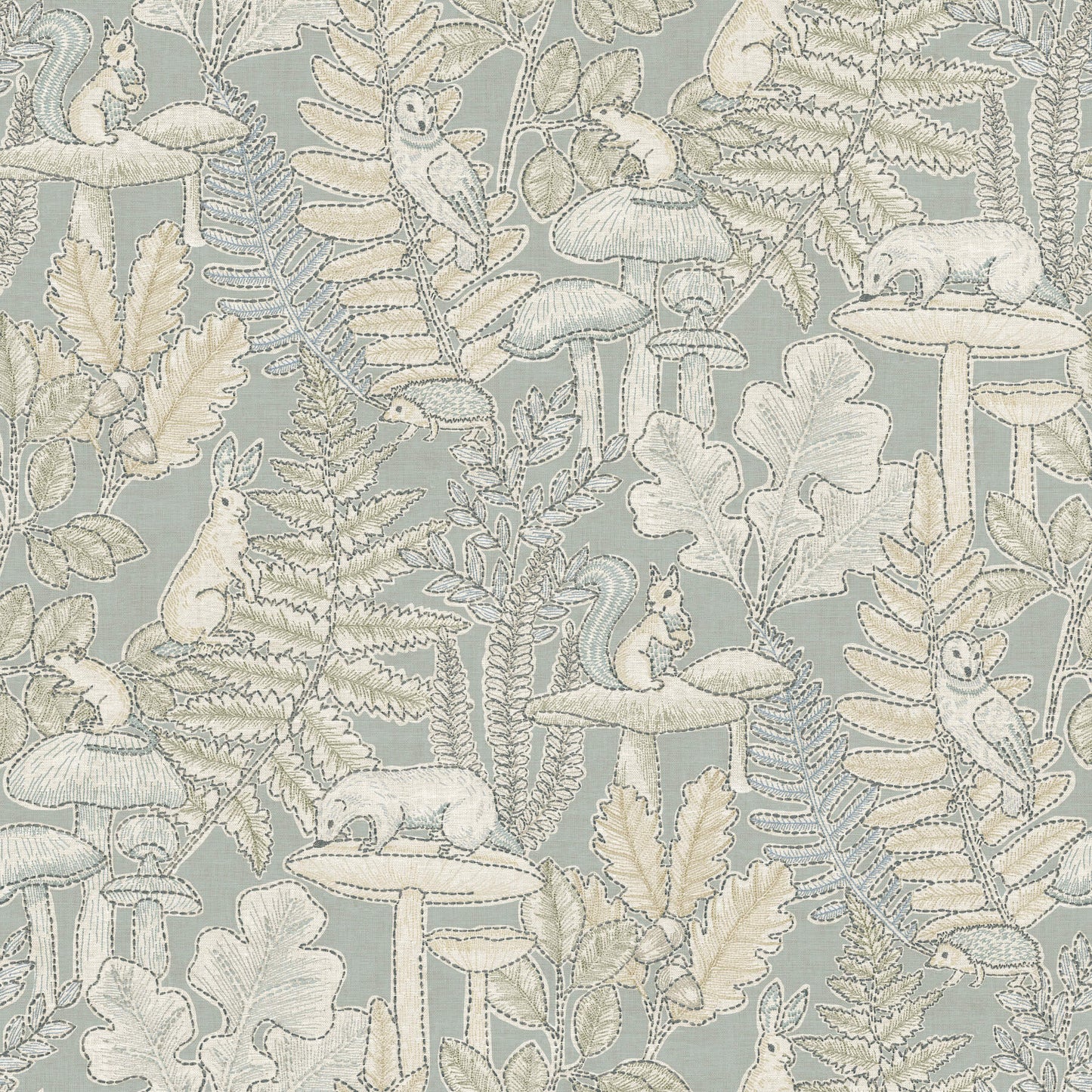 Chesapeake Oak & Moss Holt Wallpaper - Seafoam