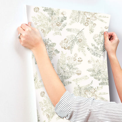 Chesapeake Oak & Moss Frith Wallpaper - Green