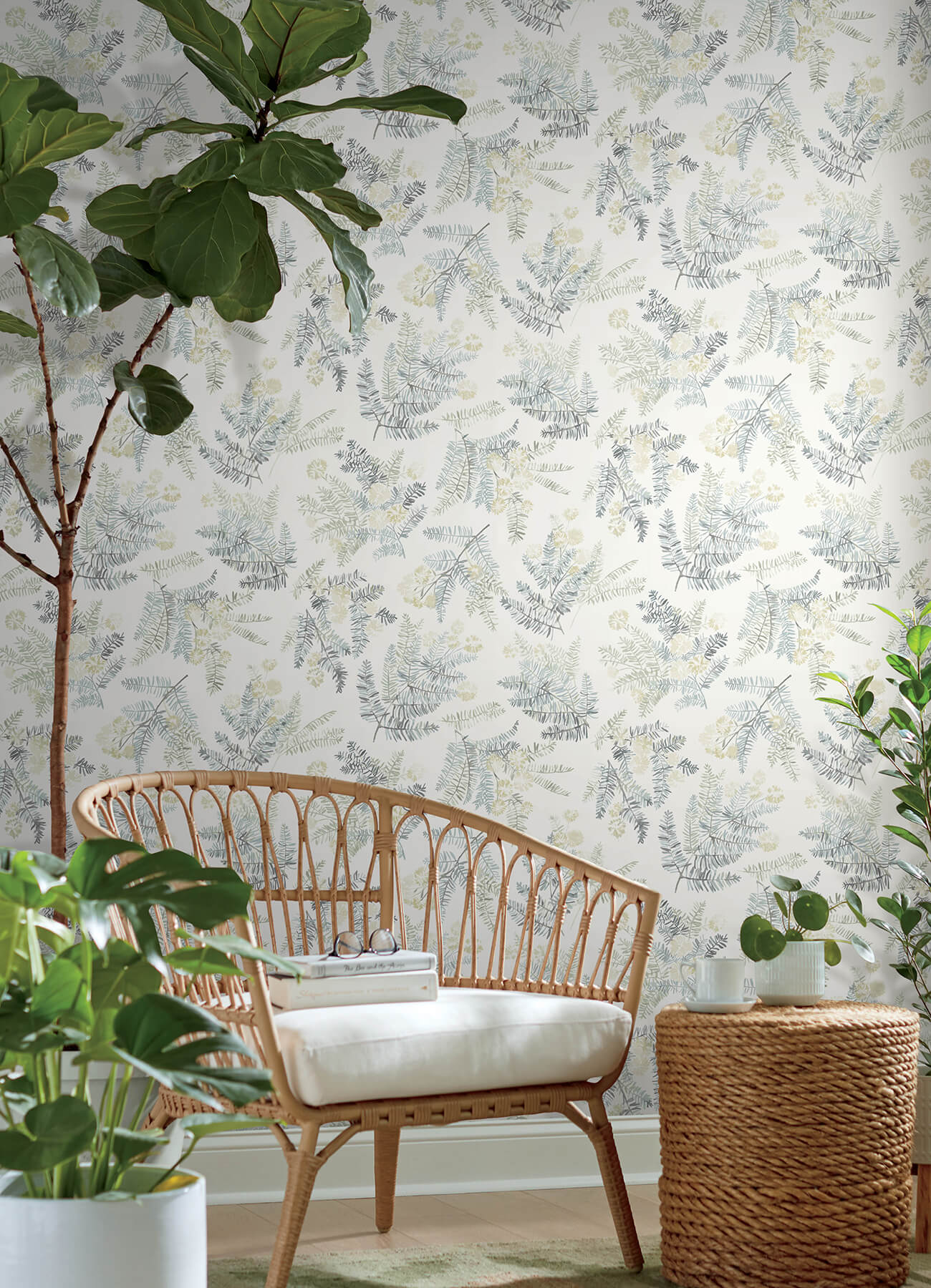 Chesapeake Oak & Moss Frith Wallpaper - Sea Green
