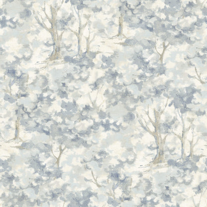 Chesapeake Oak & Moss Thicket Wallpaper - Blue