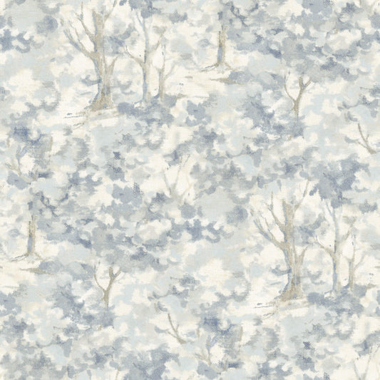 Chesapeake Oak & Moss Thicket Wallpaper - Blue