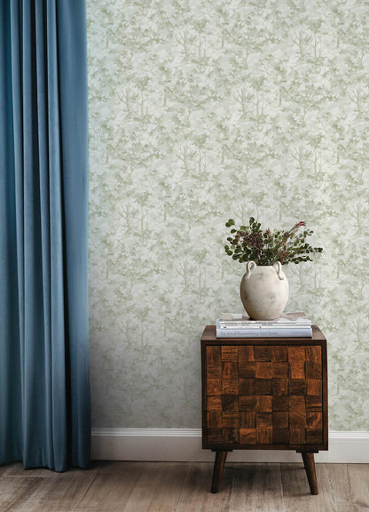 Chesapeake Oak & Moss Thicket Wallpaper - Sage