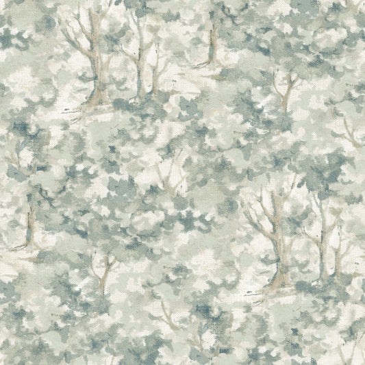 Chesapeake Oak & Moss Thicket Wallpaper - Teal