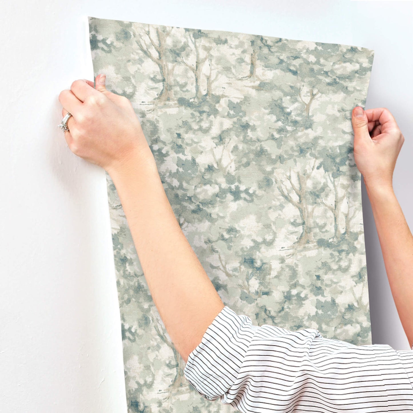 Chesapeake Oak & Moss Thicket Wallpaper - Teal