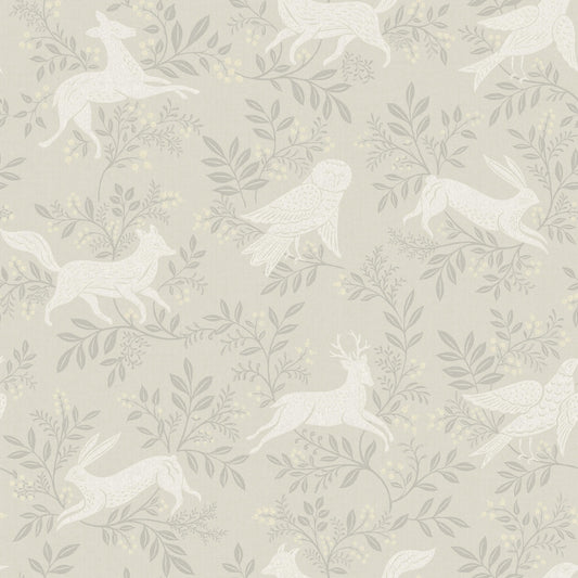 Chesapeake Oak & Moss Revelry Wallpaper - Taupe