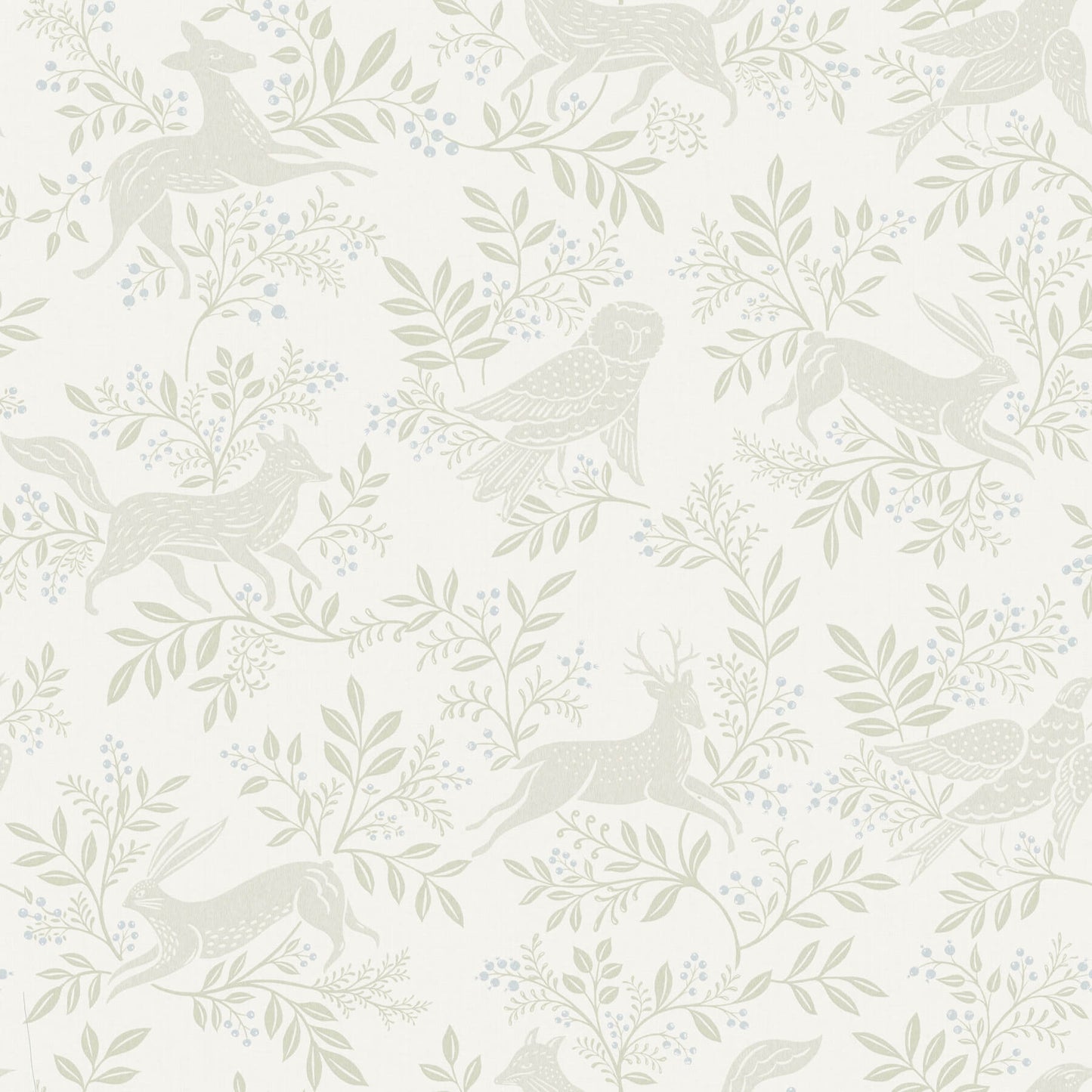Chesapeake Oak & Moss Revelry Wallpaper - White