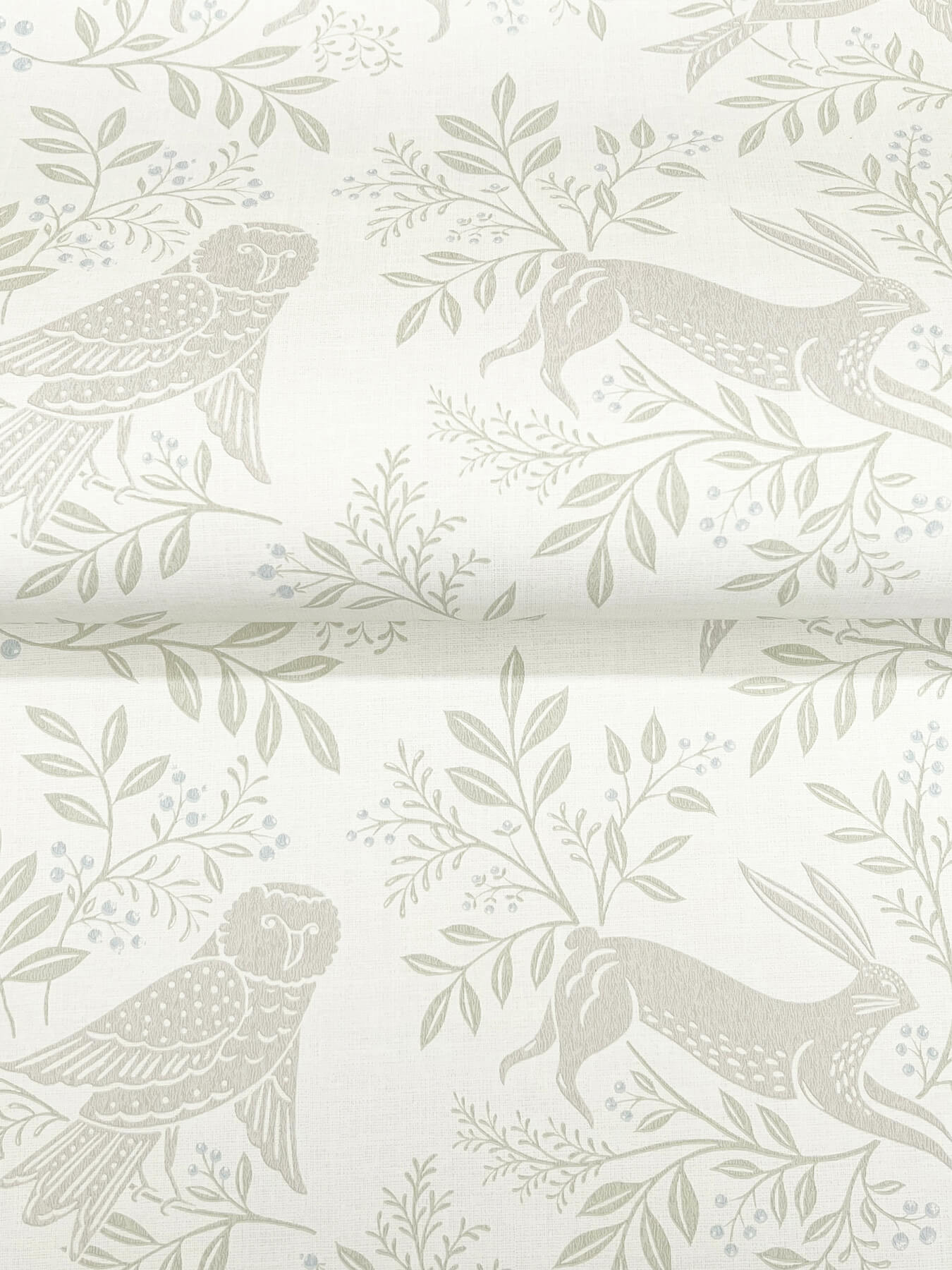 Chesapeake Oak & Moss Revelry Wallpaper - White