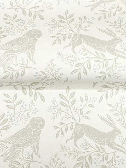 Chesapeake Oak & Moss Revelry Wallpaper - White