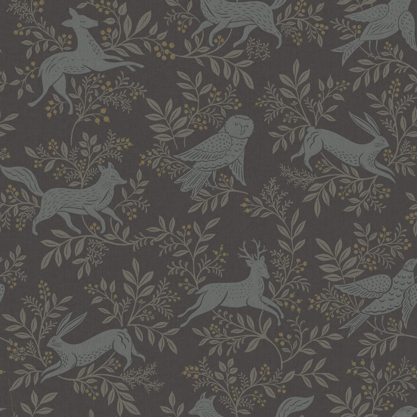 Chesapeake Oak & Moss Revelry Wallpaper - Black