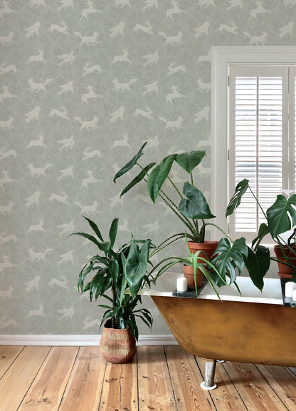 Chesapeake Oak & Moss Revelry Wallpaper - Sage