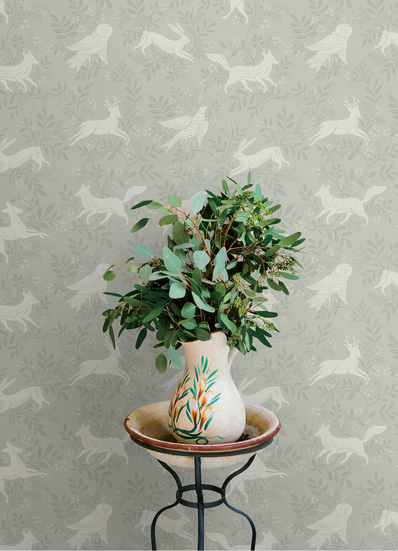 Chesapeake Oak & Moss Revelry Wallpaper - Sage