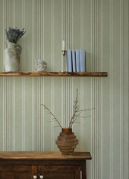 Chesapeake Oak & Moss Calvados Stripe Wallpaper - Moss