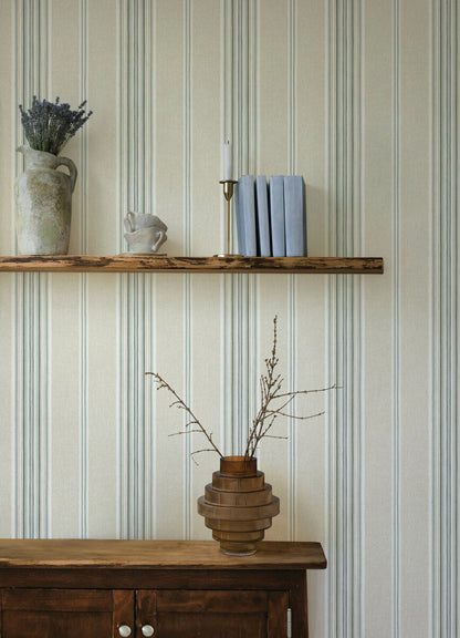 Chesapeake Oak & Moss Calvados Stripe Wallpaper - Turquoise