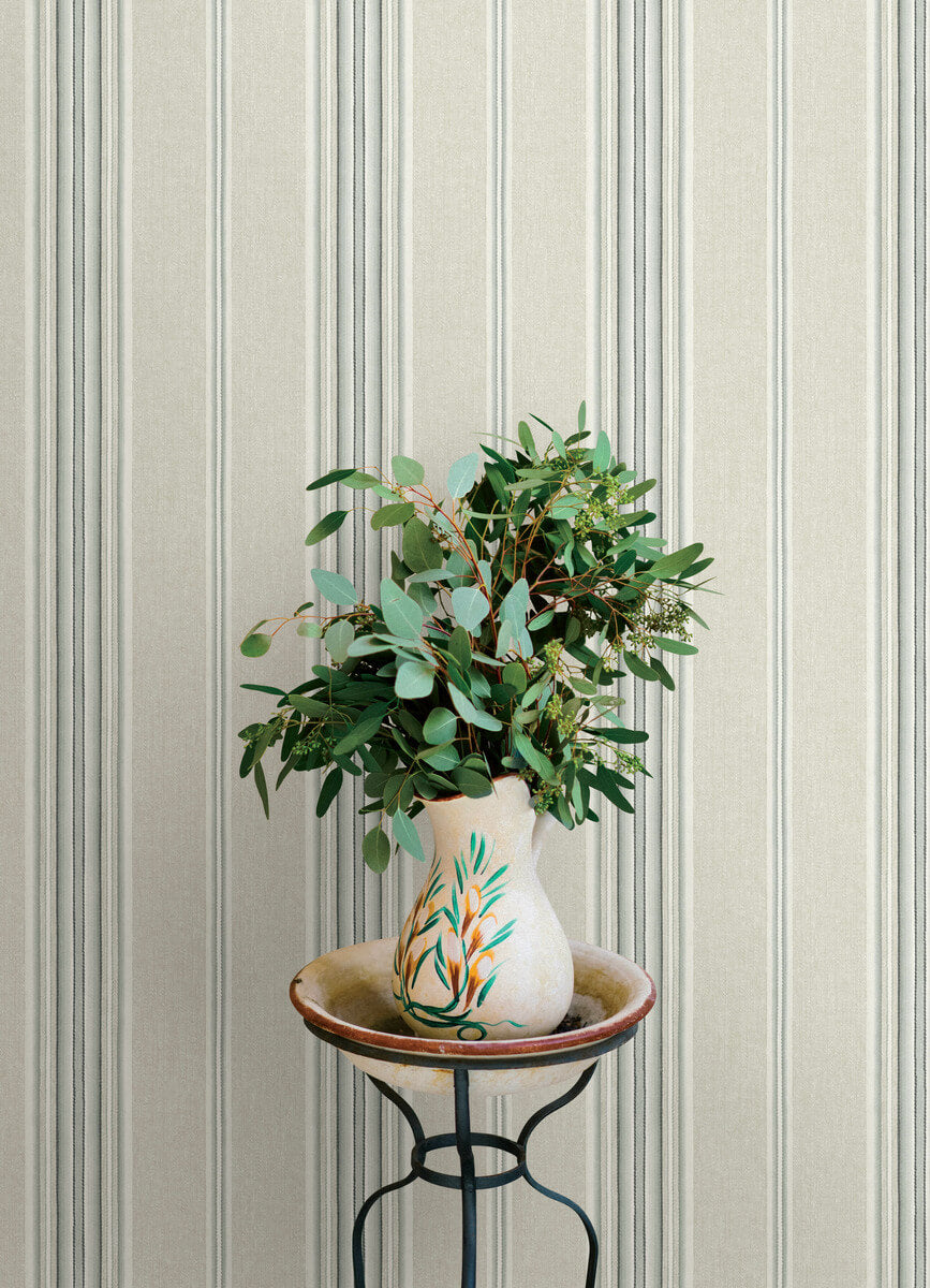 Chesapeake Oak & Moss Calvados Stripe Wallpaper - Turquoise