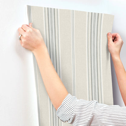 Chesapeake Oak & Moss Calvados Stripe Wallpaper - Turquoise