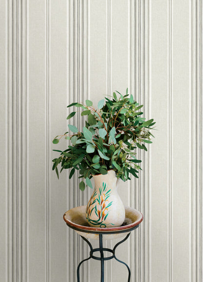 Chesapeake Oak & Moss Calvados Stripe Wallpaper - Gray