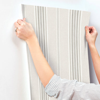 Chesapeake Oak & Moss Calvados Stripe Wallpaper - Gray