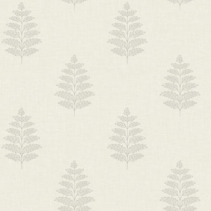 Chesapeake Oak & Moss Frond Wallpaper - Cream