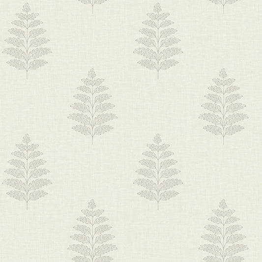 Chesapeake Oak & Moss Frond Wallpaper - Cream