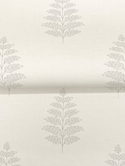 Chesapeake Oak & Moss Frond Wallpaper - Cream