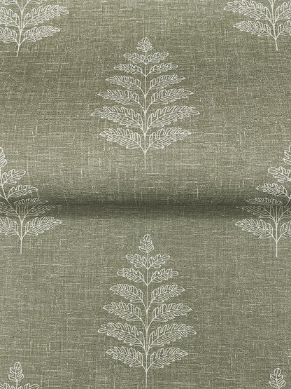Chesapeake Oak & Moss Frond Wallpaper - Dark Green