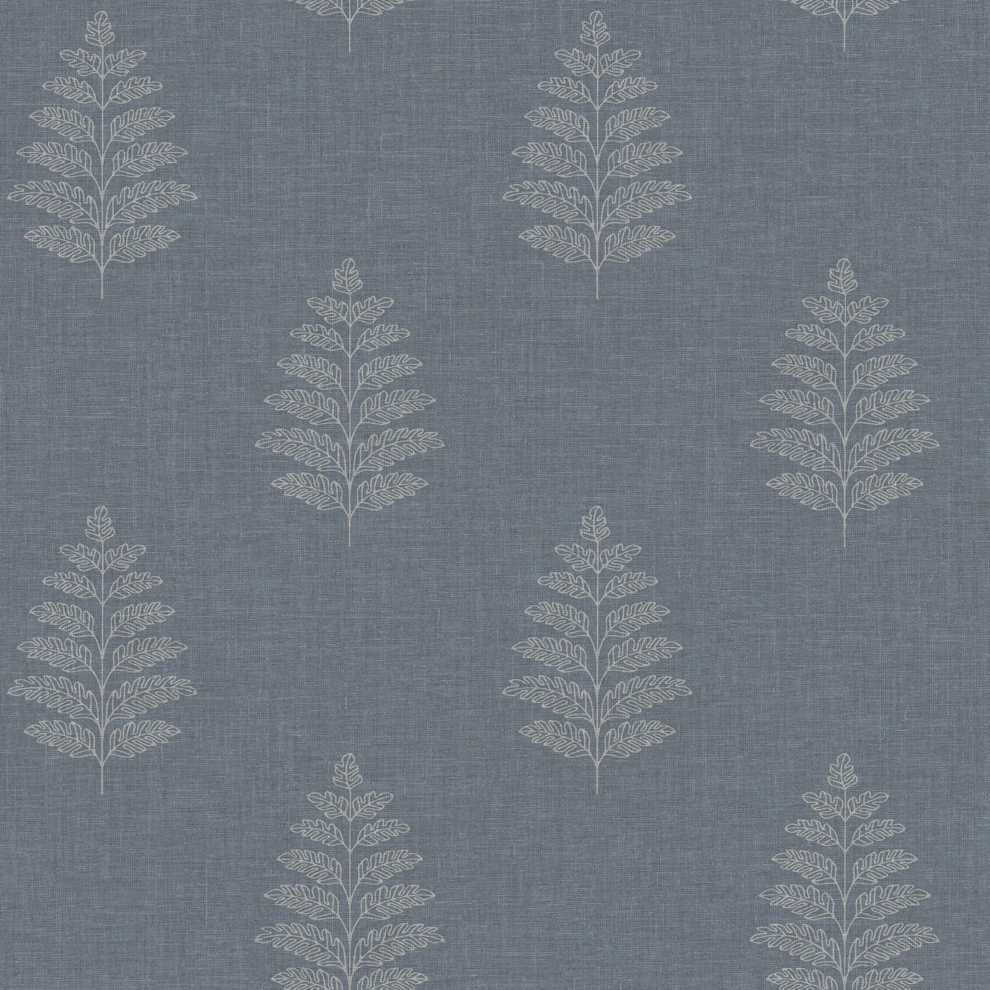 Chesapeake Oak & Moss Frond Wallpaper - Denim