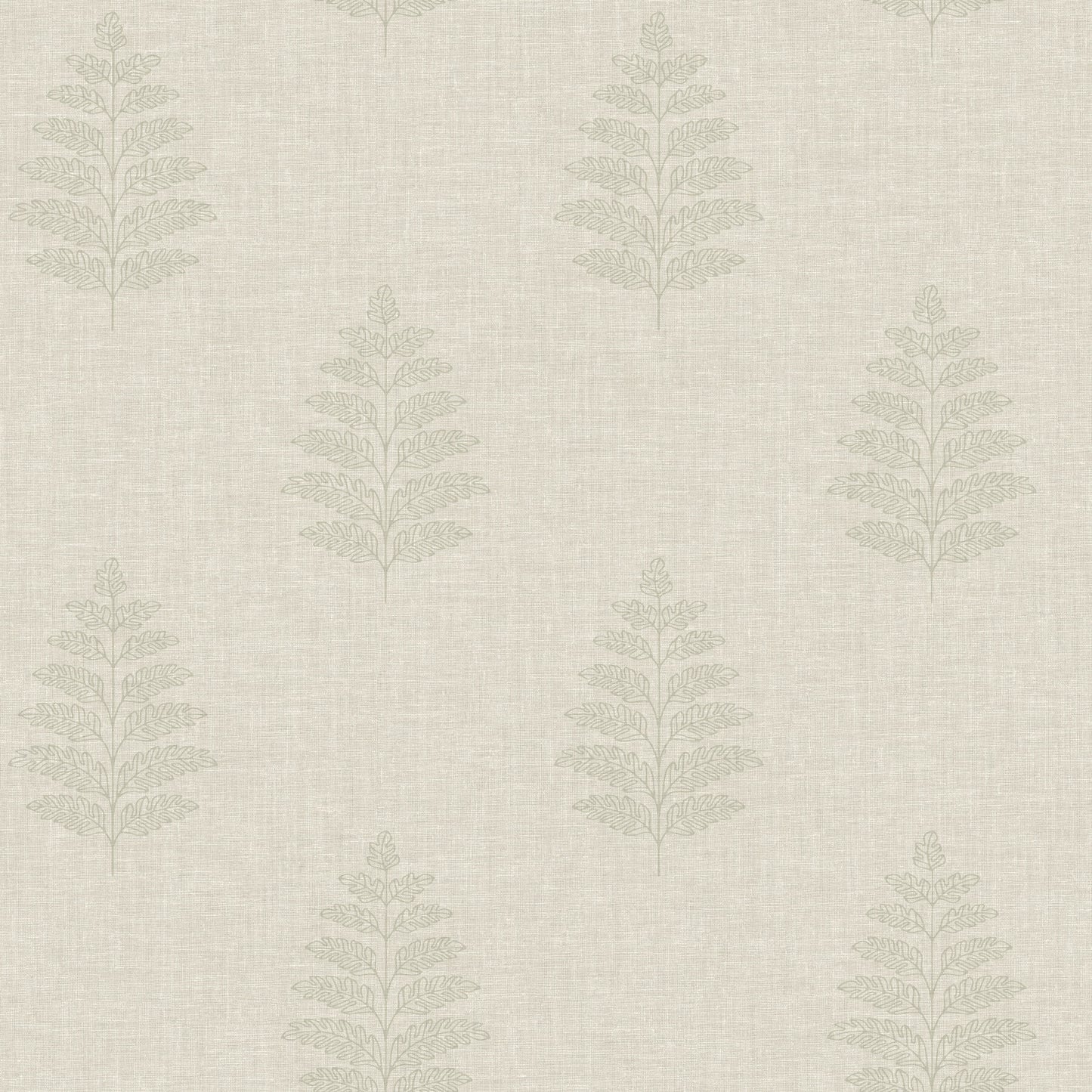 Chesapeake Oak & Moss Frond Wallpaper - Beige