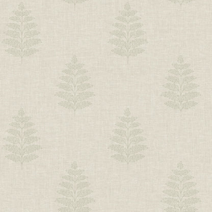 Chesapeake Oak & Moss Frond Wallpaper - Beige