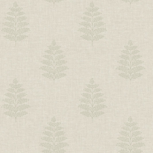 Chesapeake Oak & Moss Frond Wallpaper - Beige