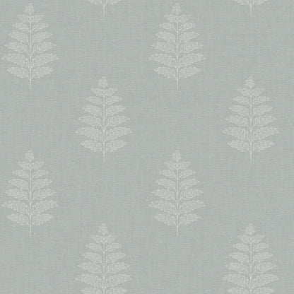 Chesapeake Oak & Moss Frond Wallpaper - Light Blue