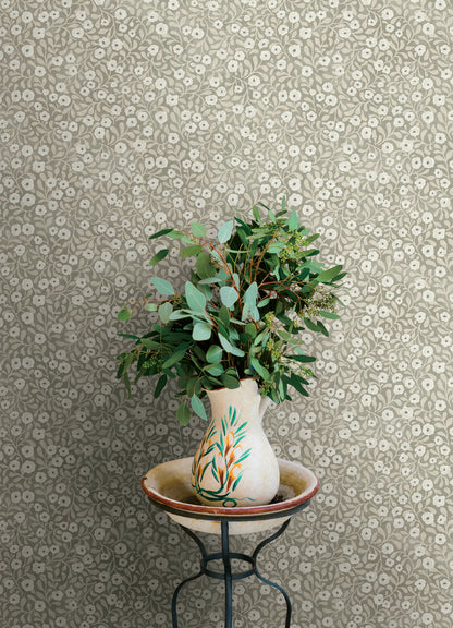 Chesapeake Oak & Moss Poppy Trail Wallpaper - Gray