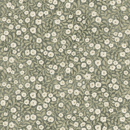 Chesapeake Oak & Moss Poppy Trail Wallpaper - Green