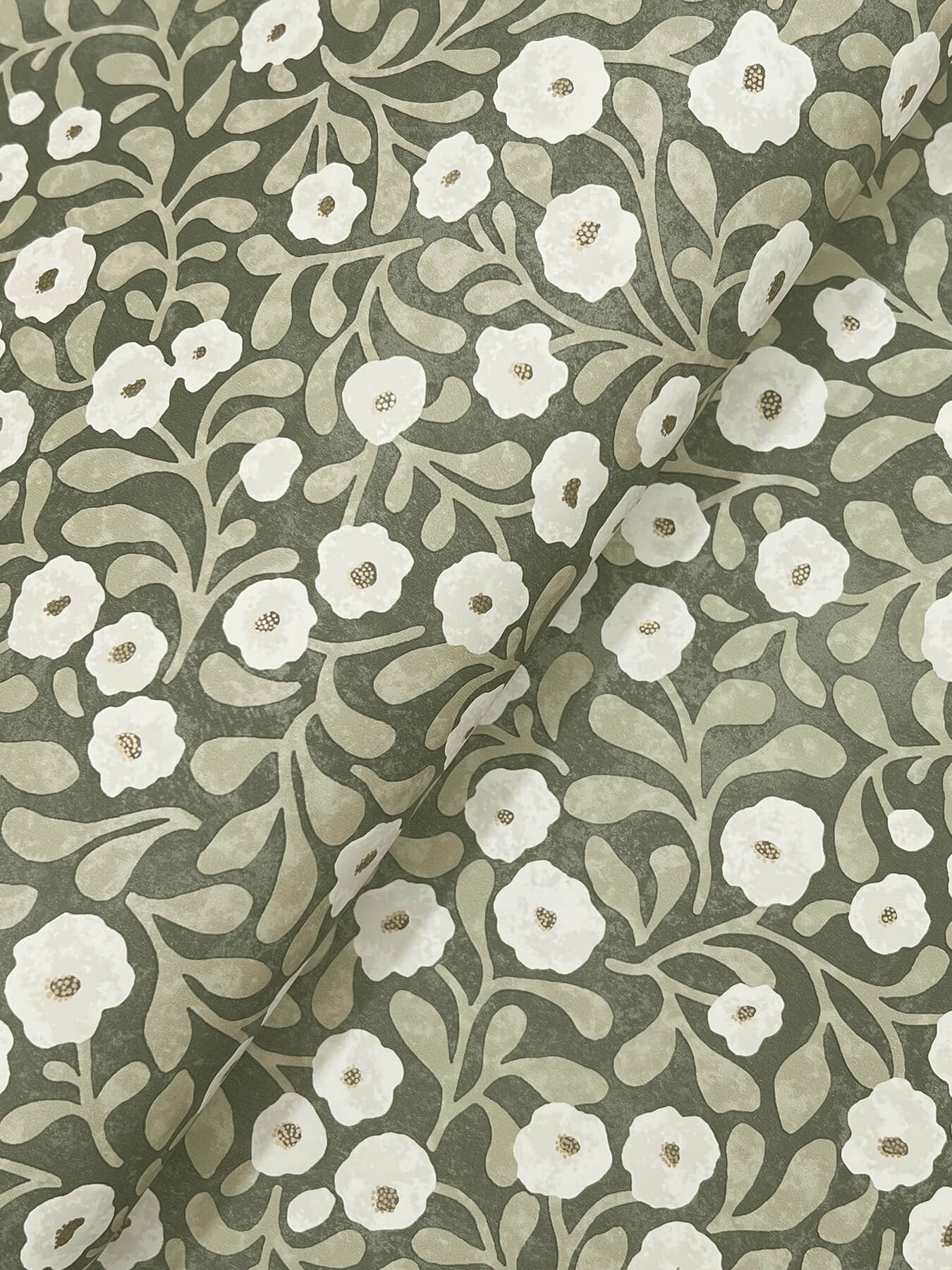 Chesapeake Oak & Moss Poppy Trail Wallpaper - Green