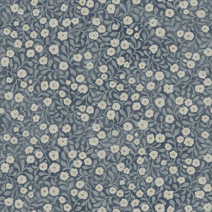 Chesapeake Oak & Moss Poppy Trail Wallpaper - Dark Blue