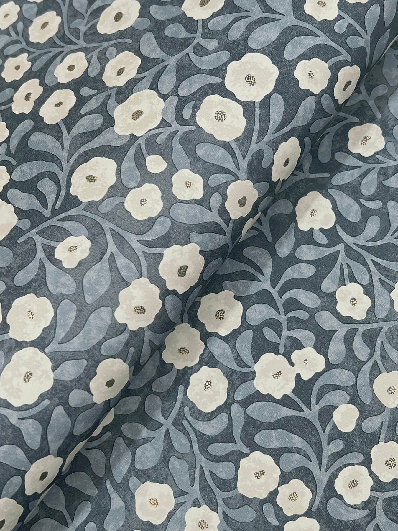 4169-83135 Chesapeake Oak & Moss Poppy Trail Dark Blue Floral