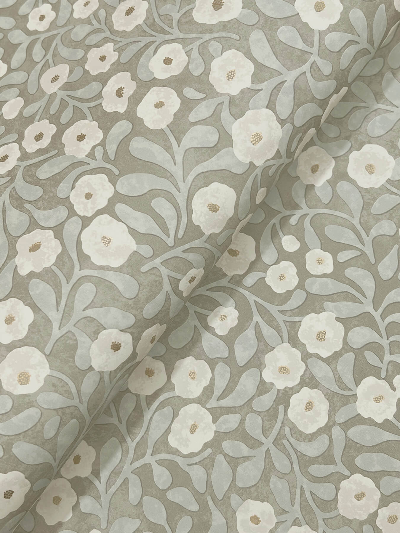 Chesapeake Oak & Moss Poppy Trail Wallpaper - Aqua