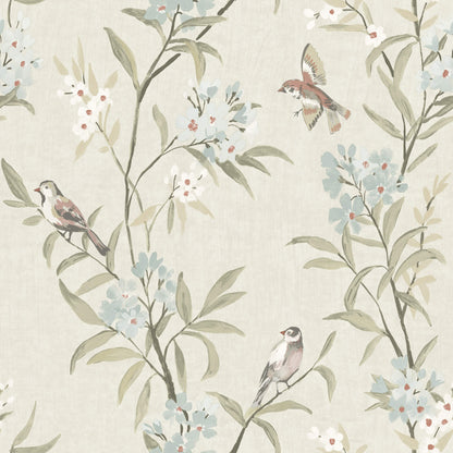 Chesapeake Oak & Moss Tea Olive Wallpaper - Beige
