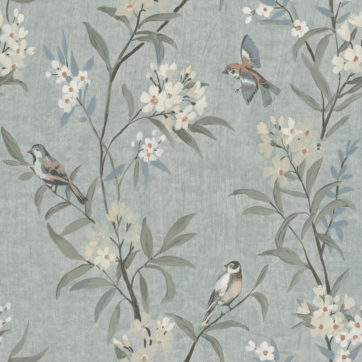 Chesapeake Oak & Moss Tea Olive Wallpaper - Blue