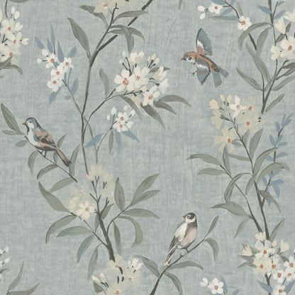 Chesapeake Oak & Moss Tea Olive Wallpaper - Blue