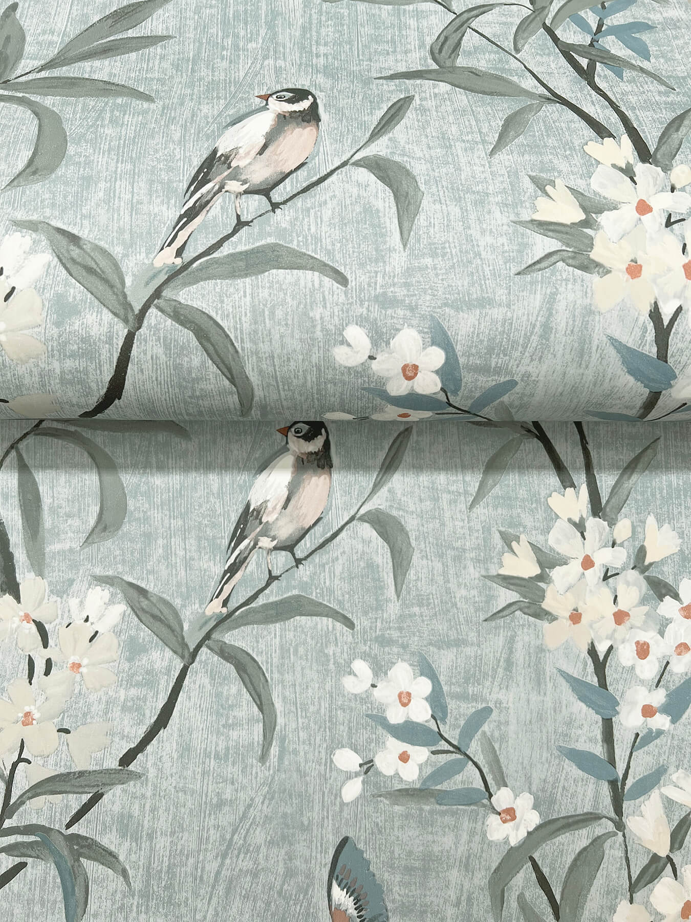 Chesapeake Oak & Moss Tea Olive Wallpaper - Blue