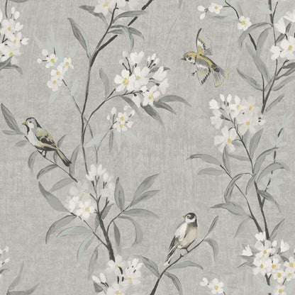 Chesapeake Oak & Moss Tea Olive Wallpaper - Gray