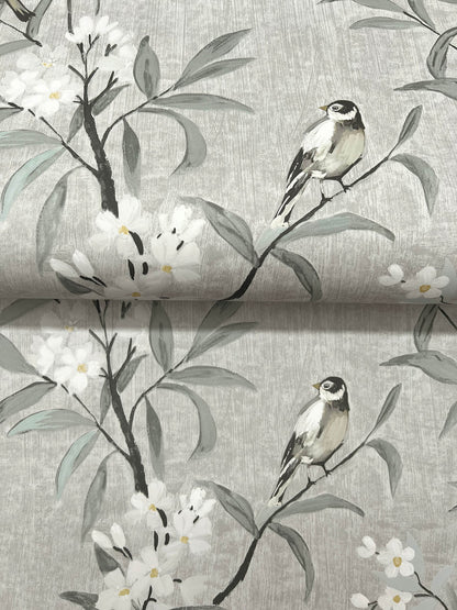 Chesapeake Oak & Moss Tea Olive Wallpaper - Gray