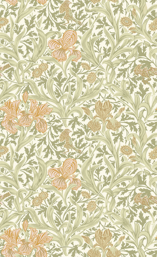 A-Street Prints Hidden Treasures Iris Wallpaper - Light Green