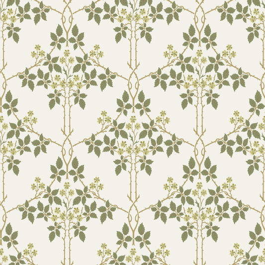 A-Street Prints Hidden Treasures Blackberry Wallpaper - Chartreuse