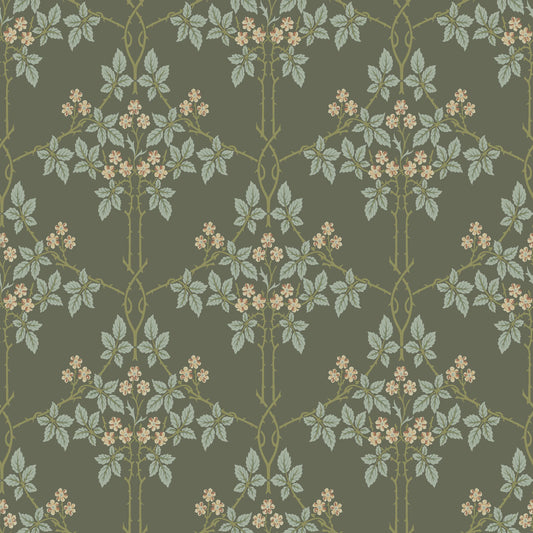 A-Street Prints Hidden Treasures Blackberry Wallpaper - Grey