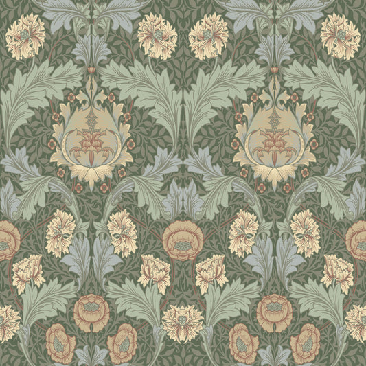 A-Street Prints Hidden Treasures Myrtle Wallpaper - Sea Green