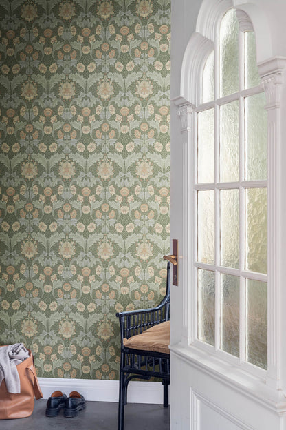 A-Street Prints Hidden Treasures Myrtle Wallpaper - Sea Green