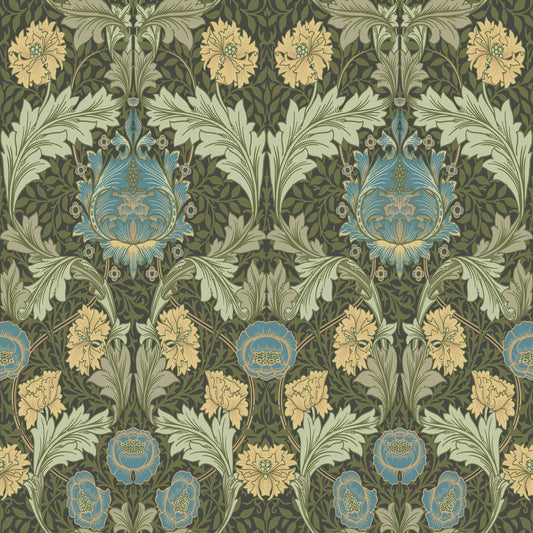 A-Street Prints Hidden Treasures Myrtle Wallpaper - Dark Green