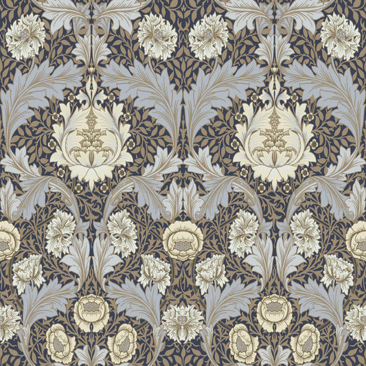 A-Street Prints Hidden Treasures Myrtle Wallpaper - Blue